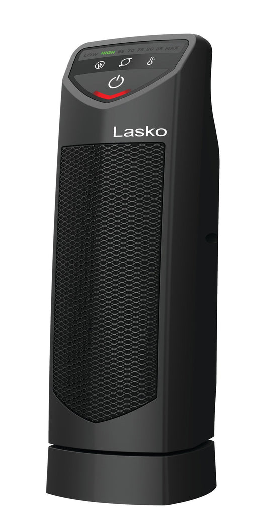 Lasko 1500W Electric 14" Personal Oscillating Ceramic Tower Space Heater, CT14320, Black