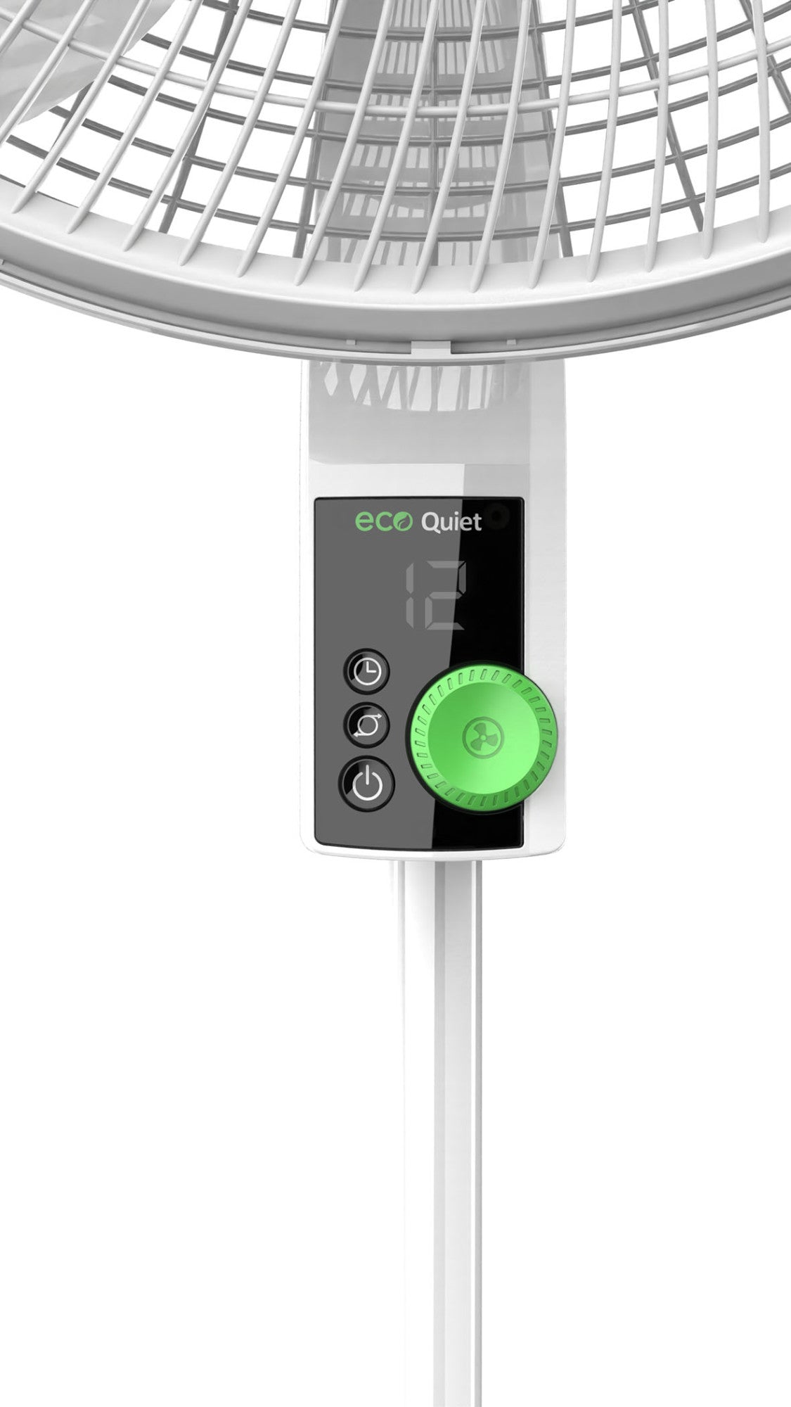 Lasko 18"  12-Speed EcoQuiet DC Motor Pedestal Fan with Remote Control, S18705, White