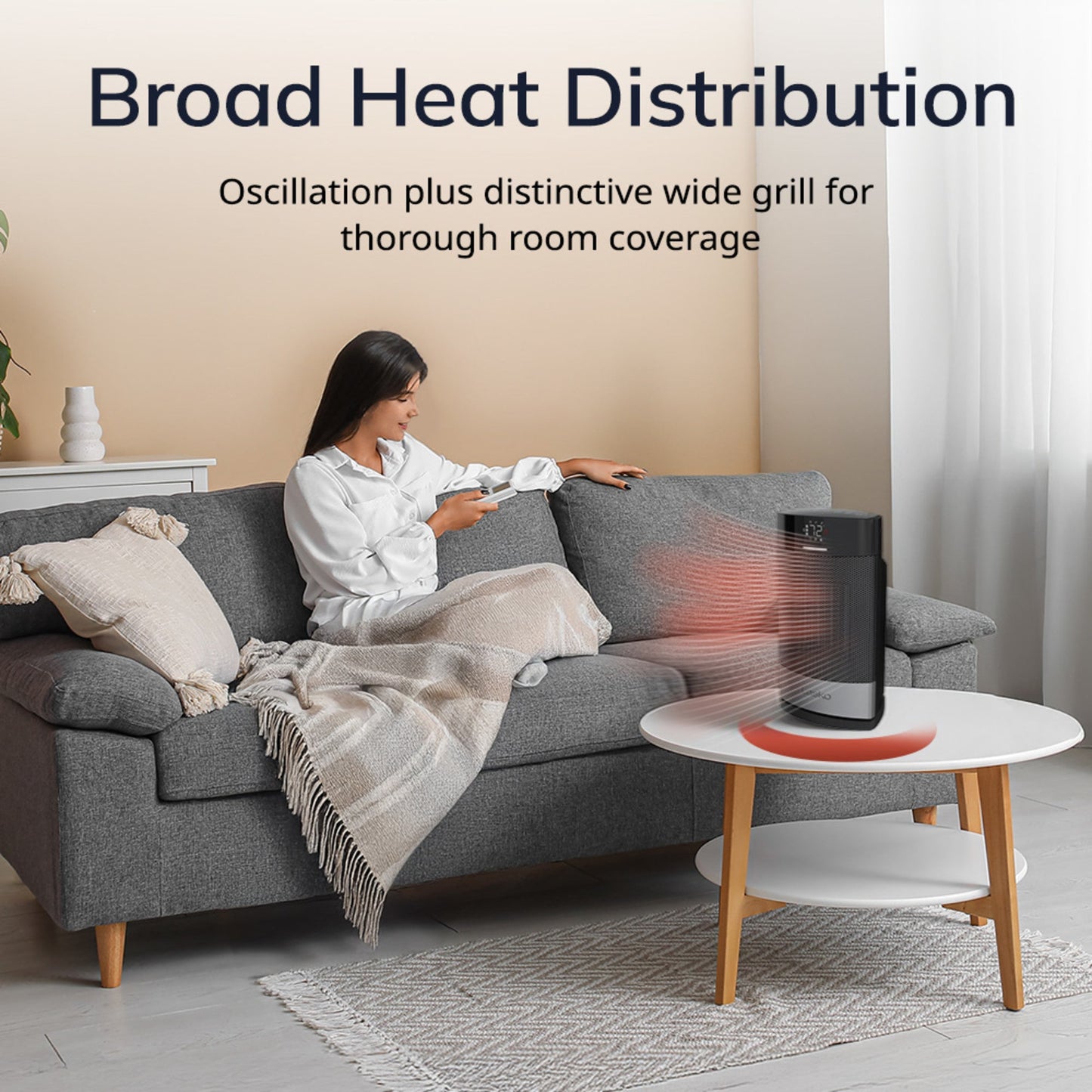 Lasko Ellipse CD12950 Ceramic Space Heater with Remote Control, Black