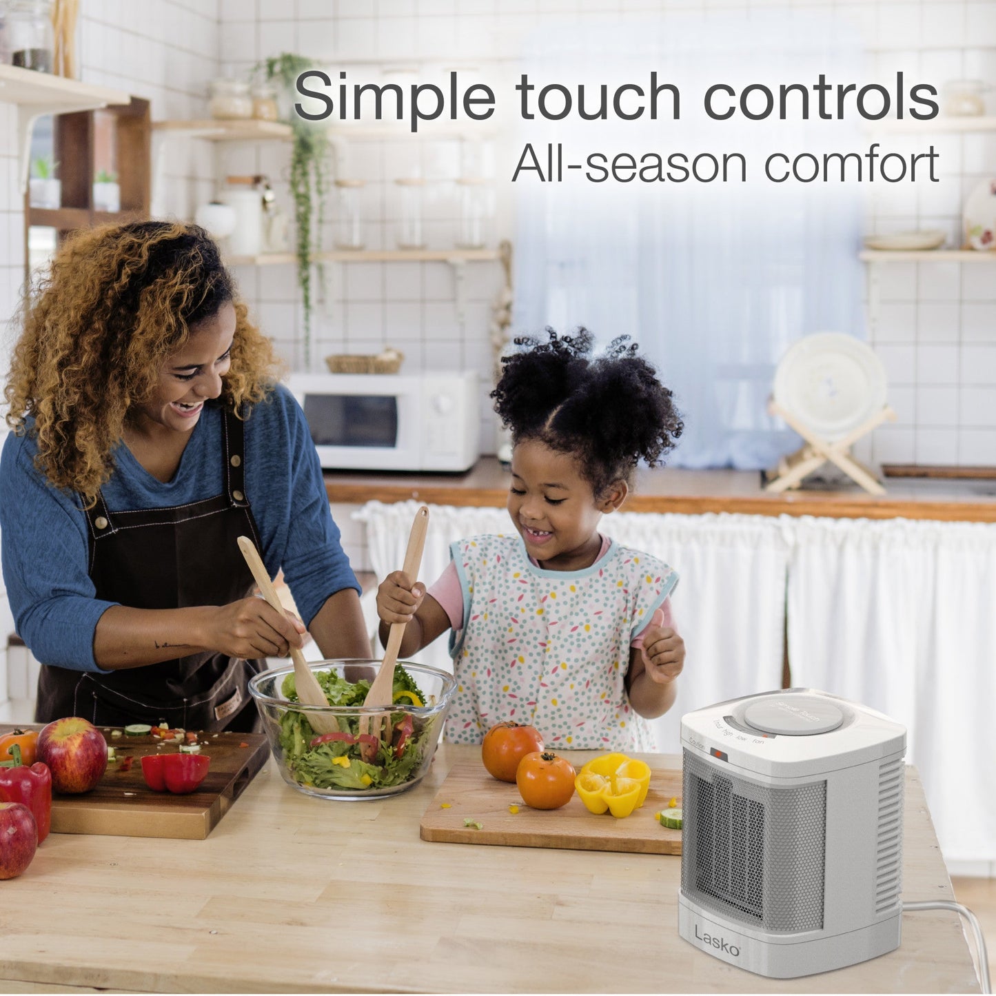 Lasko 1500W Ceramic Bathroom Space Heater with ALCI Safety Plug, CD08210, White