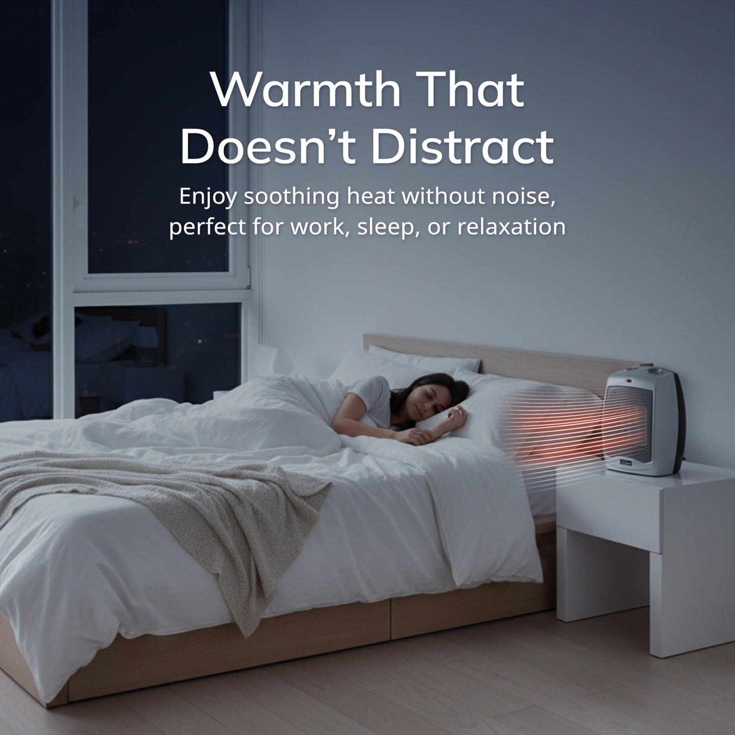 Lasko 1500W Electric Ceramic Space Heater with Adjustable Thermostat, 754200, Silver