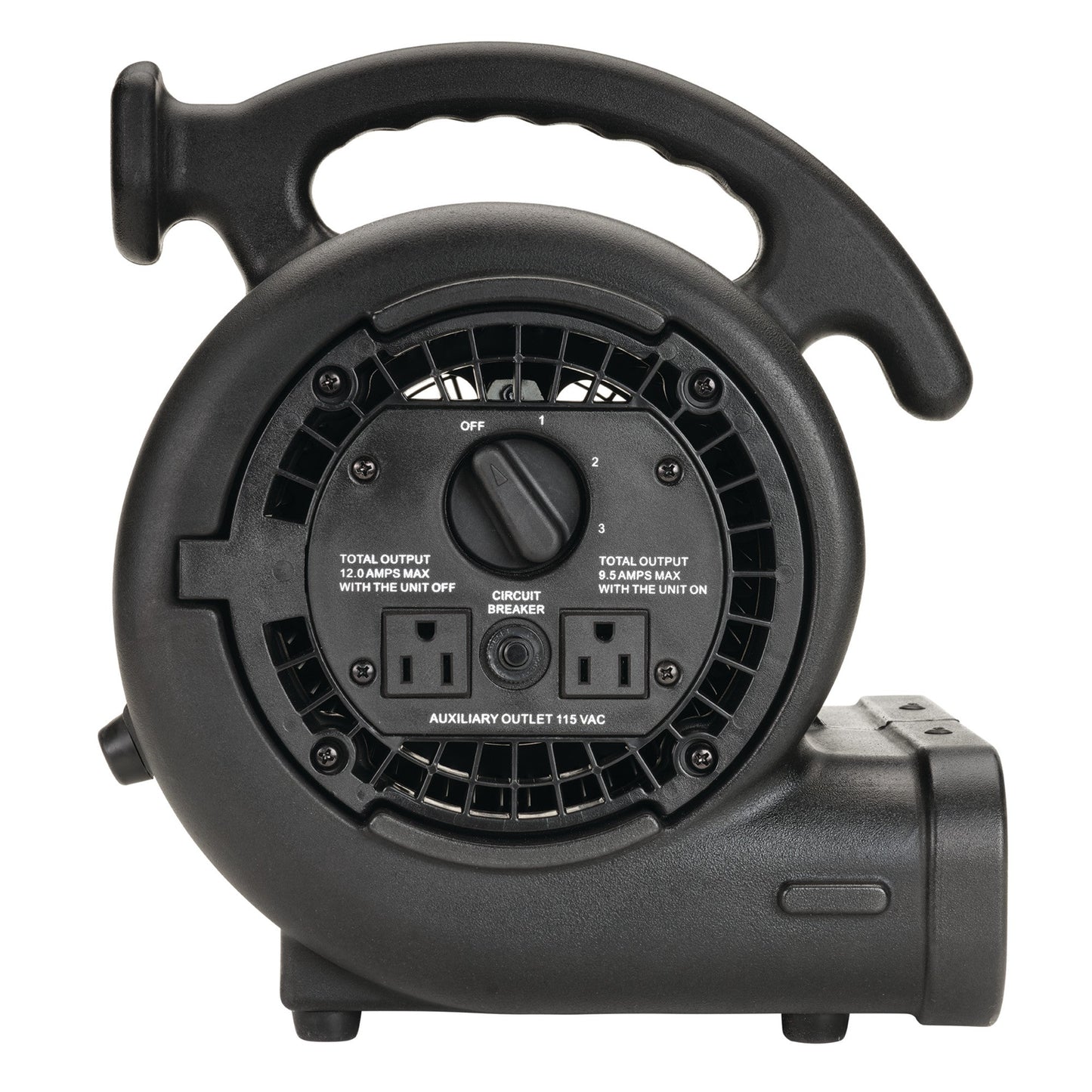 Lasko 3-Speed Super Fan Max Air Mover Floor Fan with Outlets, SF-20-BK, Black