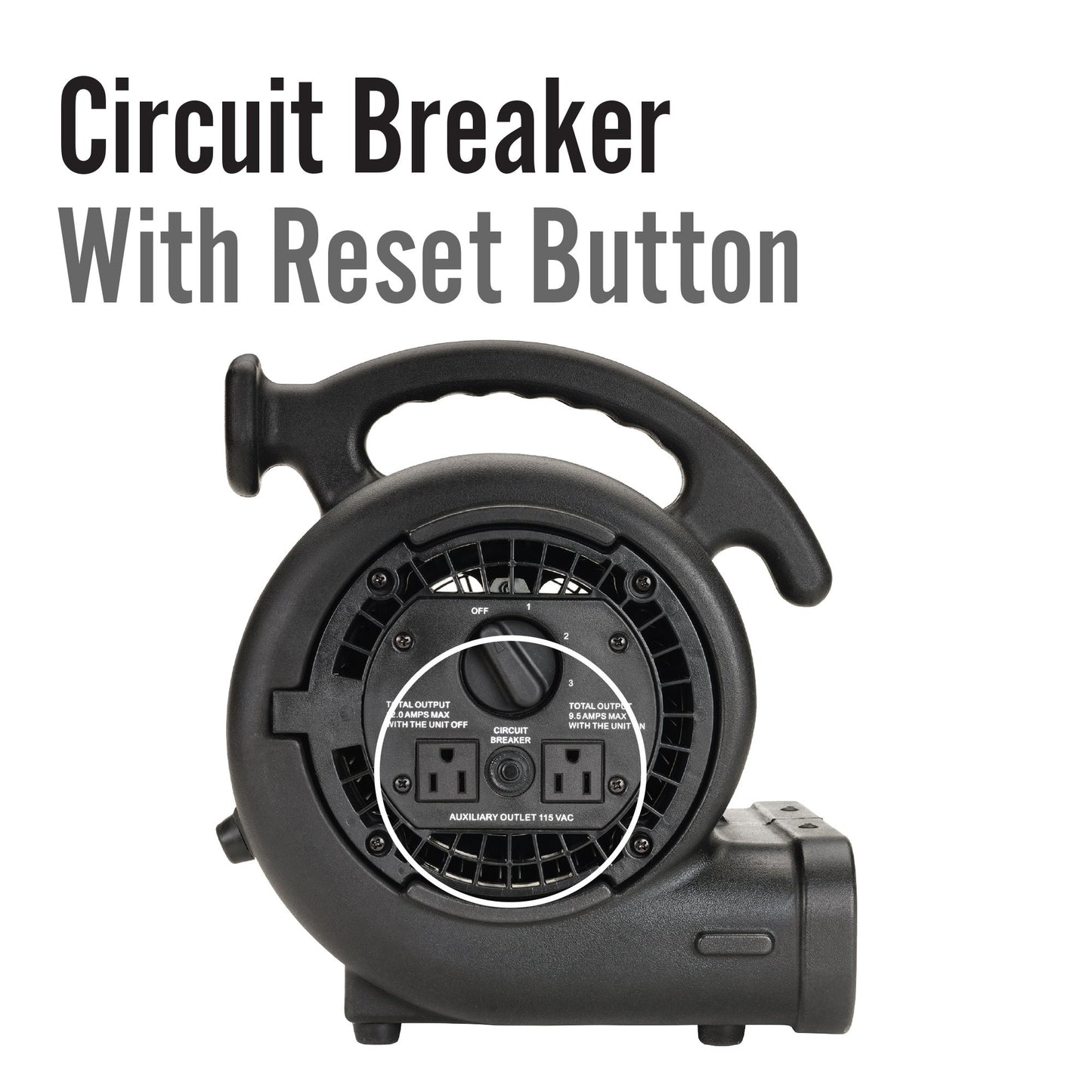 Lasko 3-Speed Super Fan Max Air Mover Floor Fan with Outlets, SF-20-BK, Black