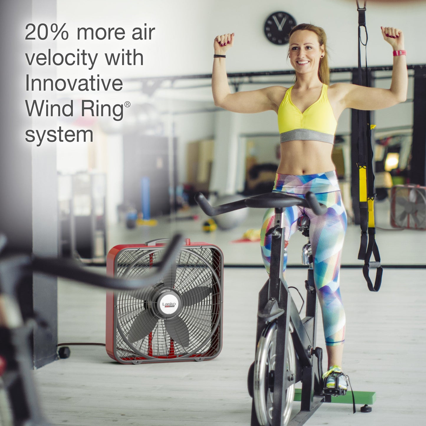 Lasko 20" 3-Speed Pro Power? Industrial Grade Box Fan, B20548, Red