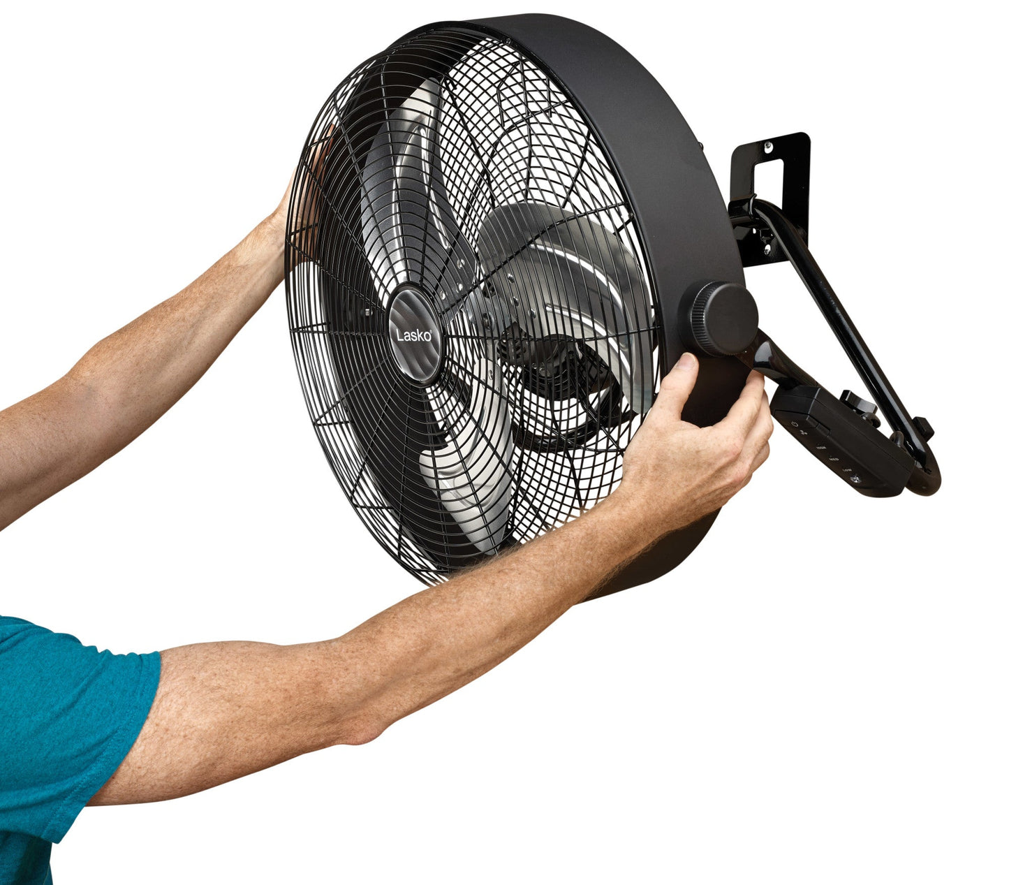 Lasko 20" 3-Speed Pivoting High Velocity Utility Floor or Wall Mount wan with Remote, H20685, Black