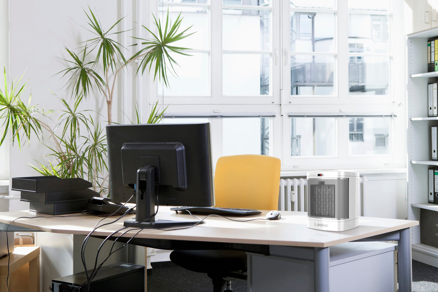 Lasko 1500W Ceramic Bathroom Space Heater with ALCI Safety Plug, CD08210, White