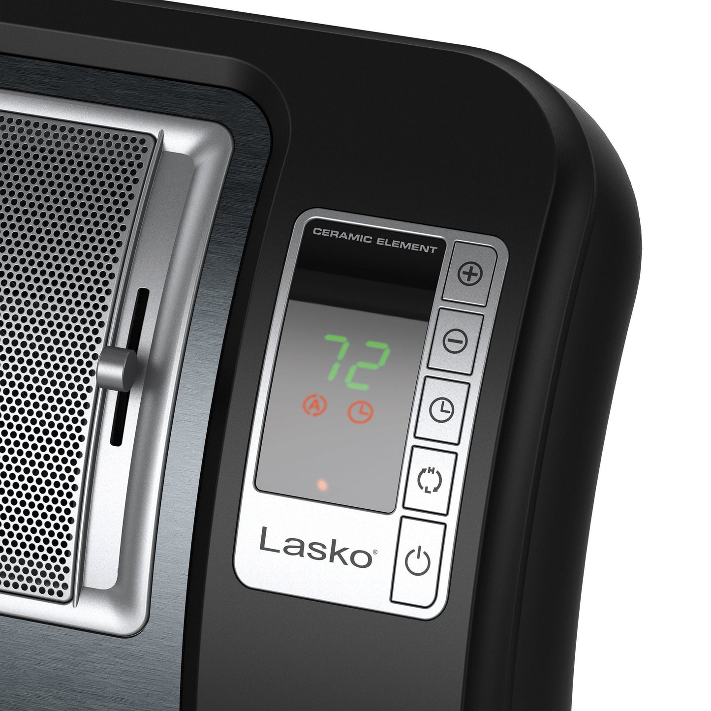 Lasko Cyclonic Ceramic Heater with Adjustable Thermostat, CC24849, Black