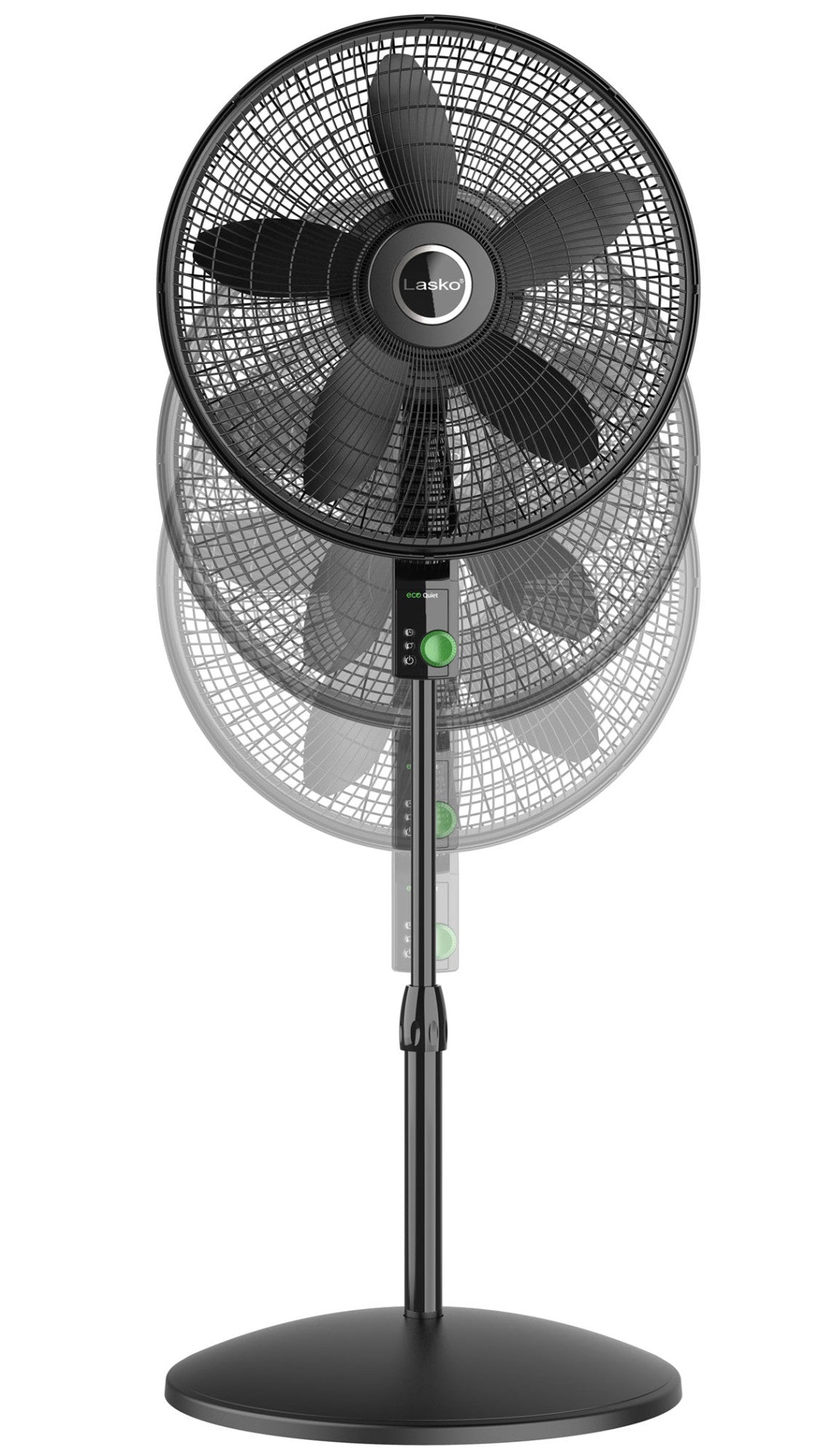 Lasko Oscillating 18-inch EcoQuiet DC Motor 12-Speed Pedestal Fan with Remote Control, Black, S18708