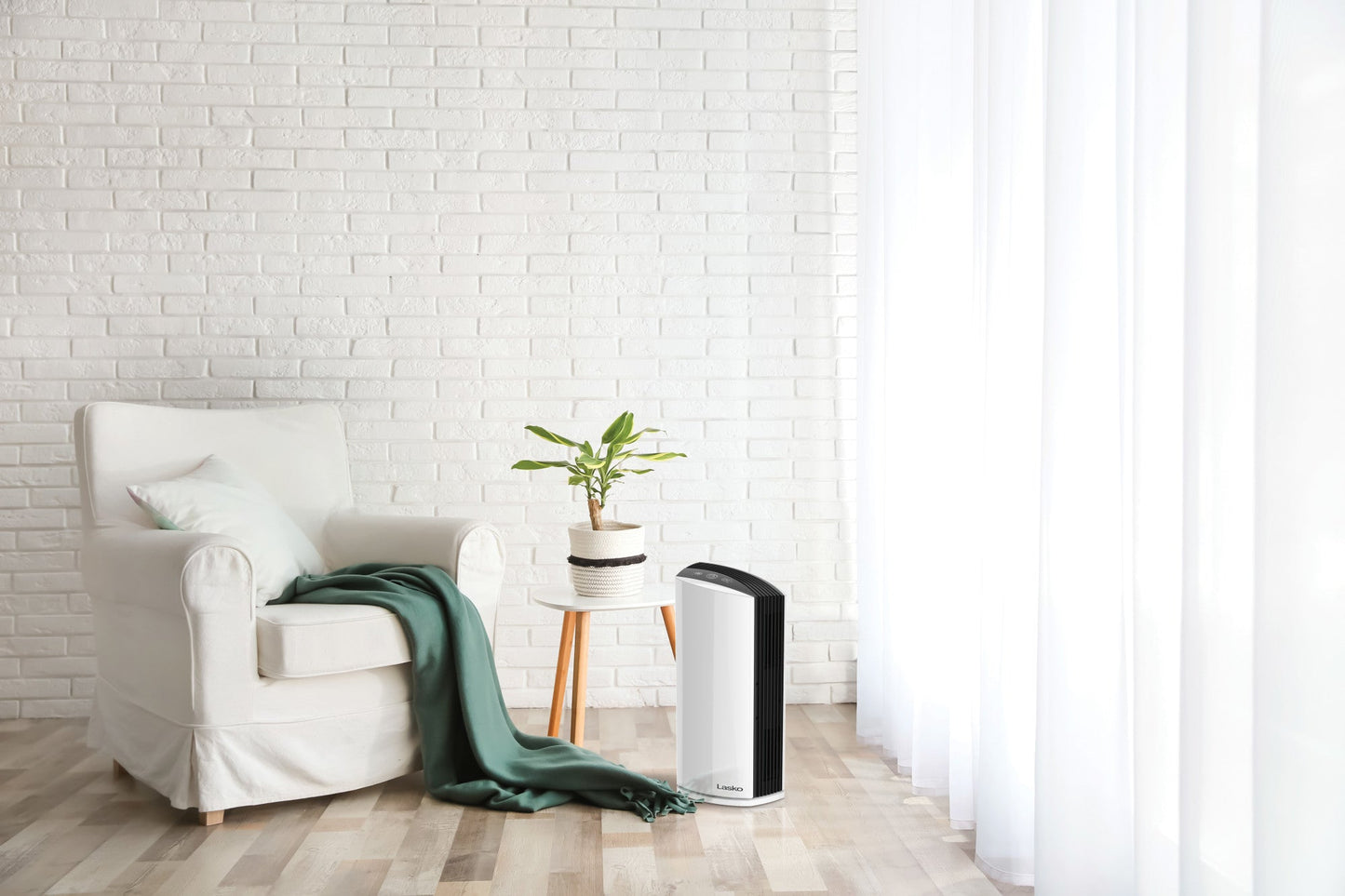 Lasko True HEPA Room Air Purifier with Timer, LP300, White