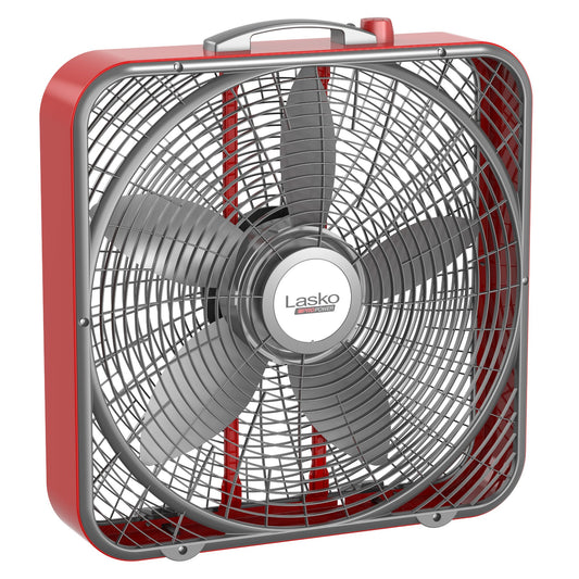 Lasko 20" 3-Speed Pro Power? Industrial Grade Box Fan, B20548, Red