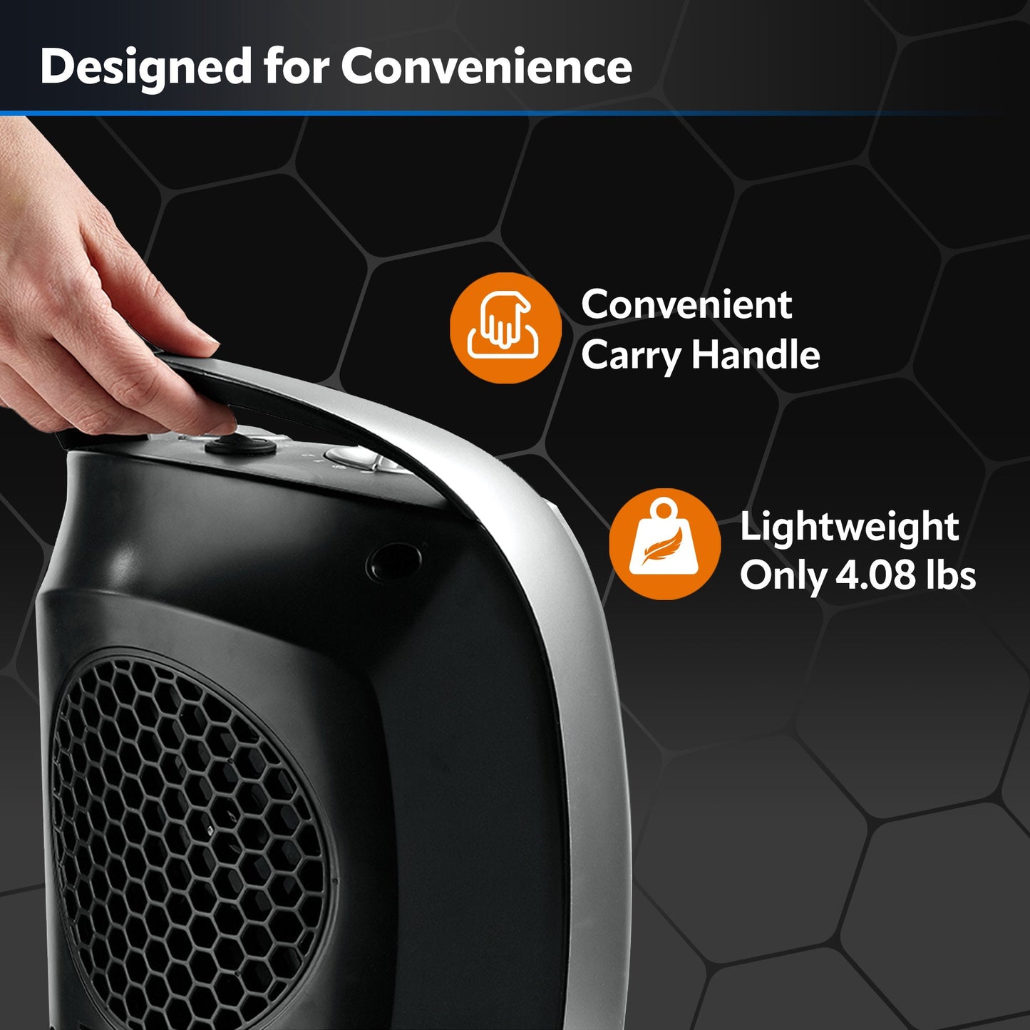 Lasko 1500W Electric Oscillating Ceramic Tabletop Space Heater with Adjustable Thermostat, 5409, Gray