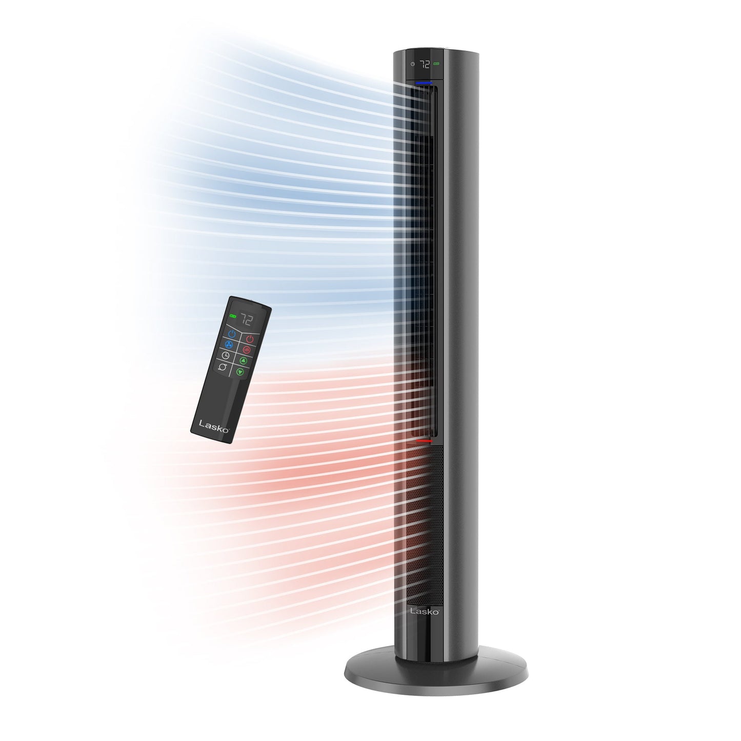 Lasko All Season Tower Fan and Space Heater with Remote, FH515, Black