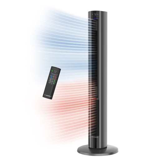 Lasko All Season Tower Fan and Space Heater with Remote, FH515, Black