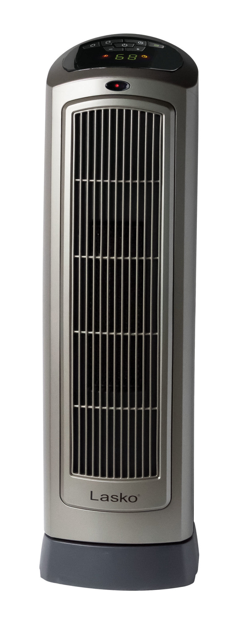 Lasko 1500W Electric Portable Oscillating Ceramic Space Heater Tower with Digital Display, 5538, Gray