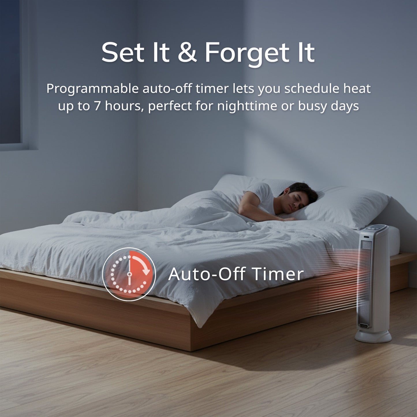 Lasko 1500W Electric Oscillating Ceramic Tower Space Heater, with Timer, 5775, White