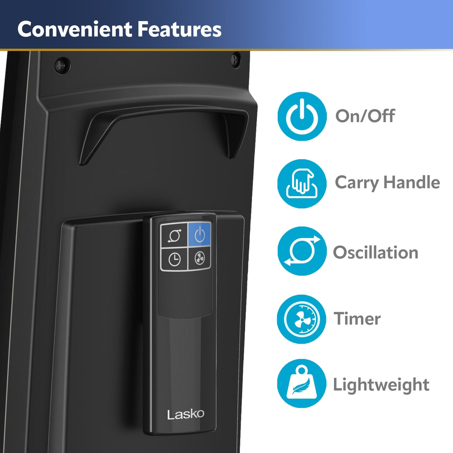 Lasko 38" Hybrid Tower Fan with Remote Control, T38415, Black/Silver