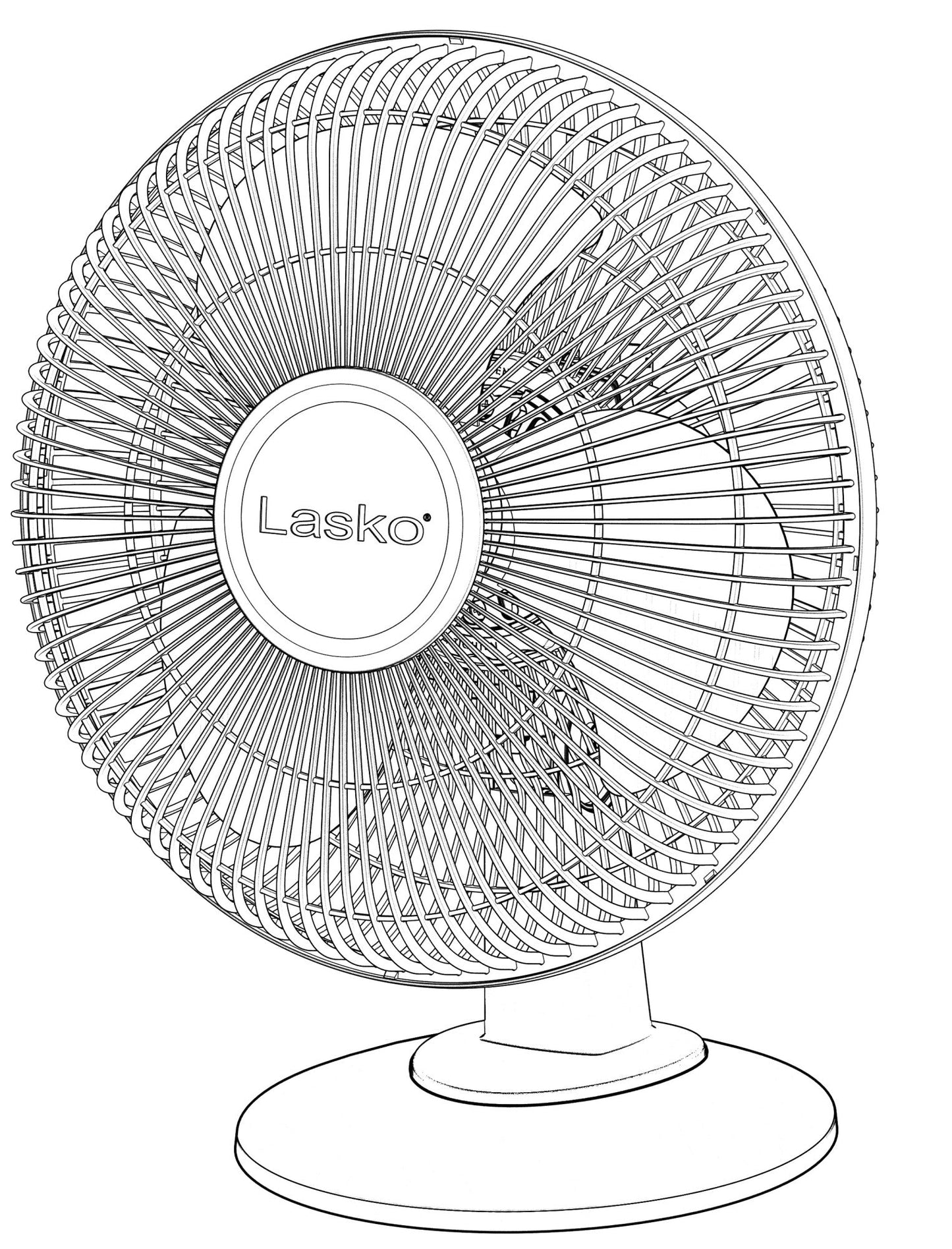 Lasko 12" 3-Speed Oscillating Table Fan with Tilt-Back, 2012, White