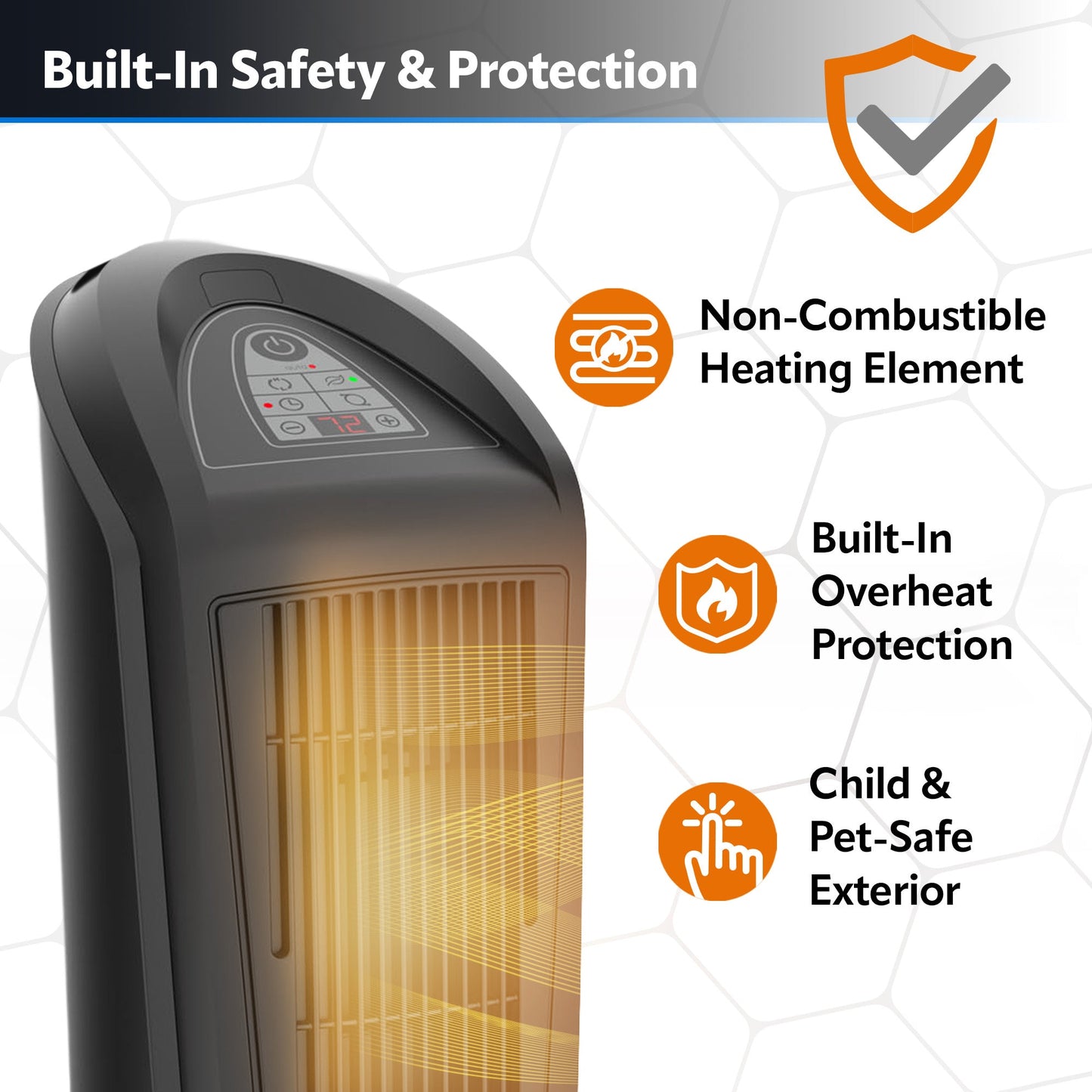 Lasko 1500W Oscillating Ceramic Tower Heater with Remote Control, 751321, Black