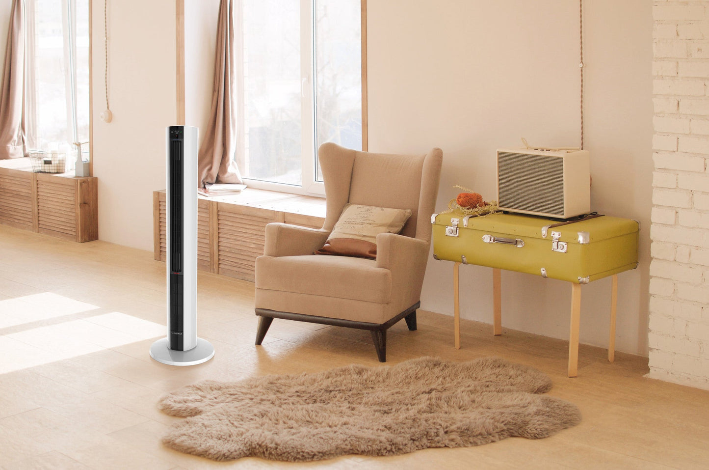 Lasko 1500W Electric All Season Tower Fan & Space Heater with Timer and  Remote, FH500, White