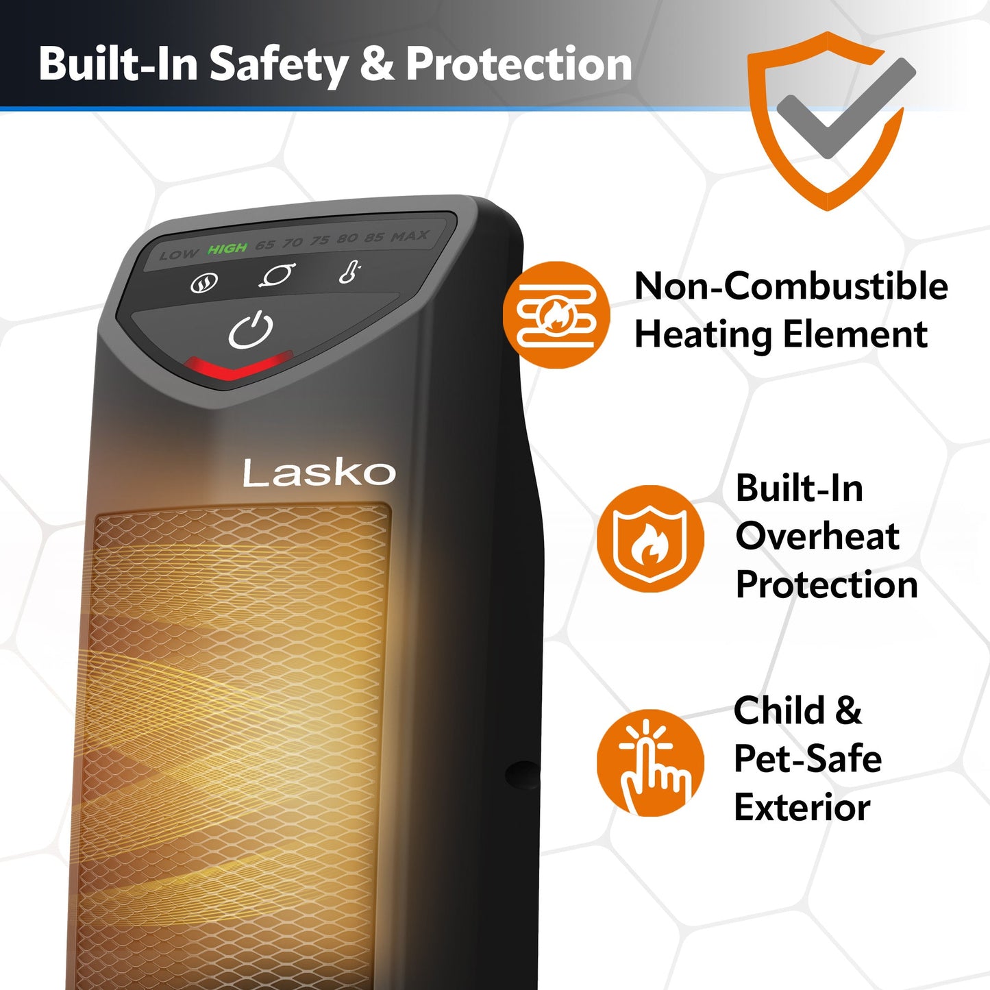 Lasko 1500W Electric 14" Personal Oscillating Ceramic Tower Space Heater, CT14320, Black