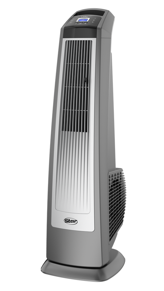 Lasko Oscillating High Velocity Tower Fan with Remote, U35117, Silver