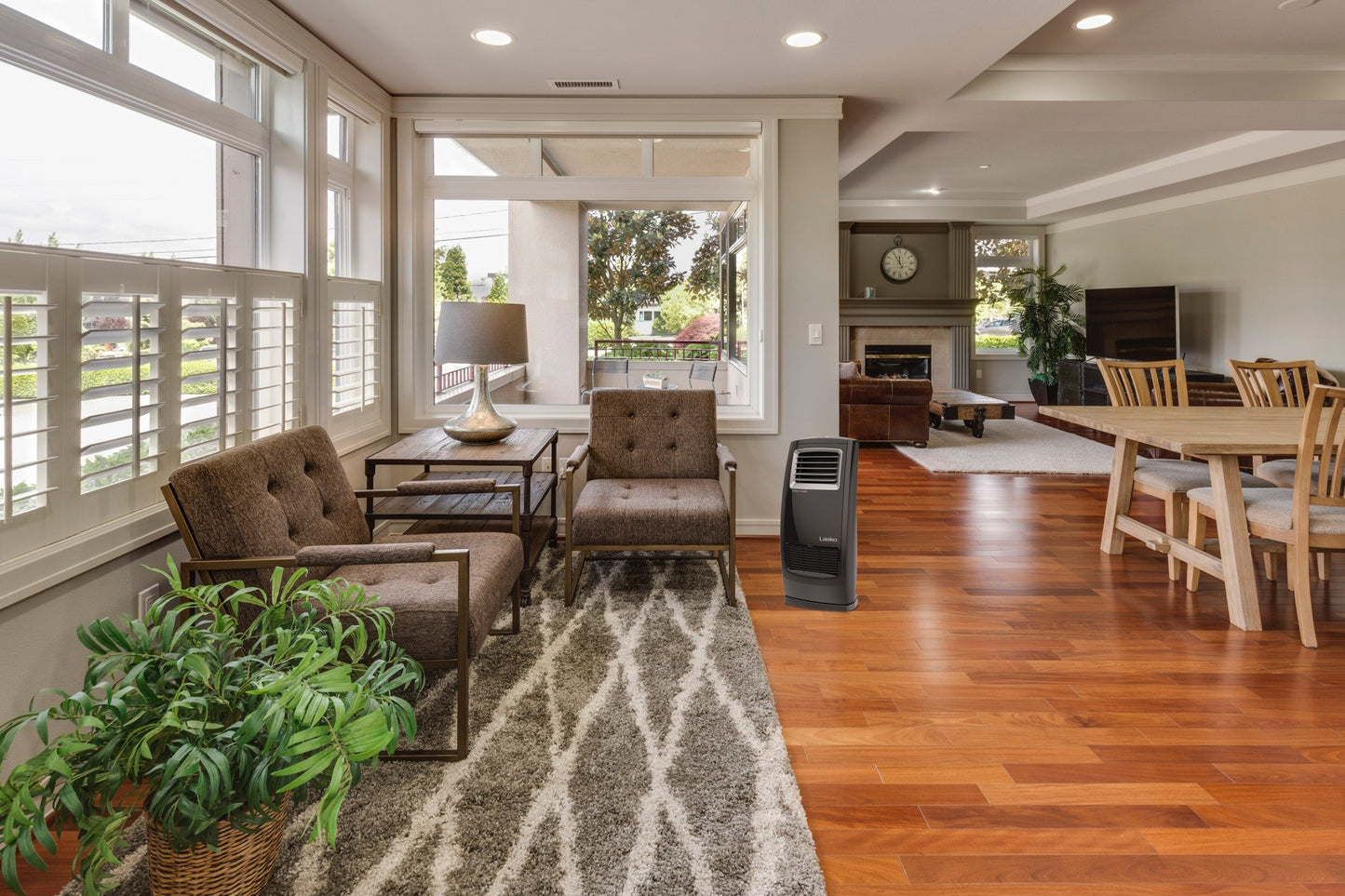 Lasko 1500W Motion Heat Whole Room Ceramic Space Heater with Remote, CC23161, Black