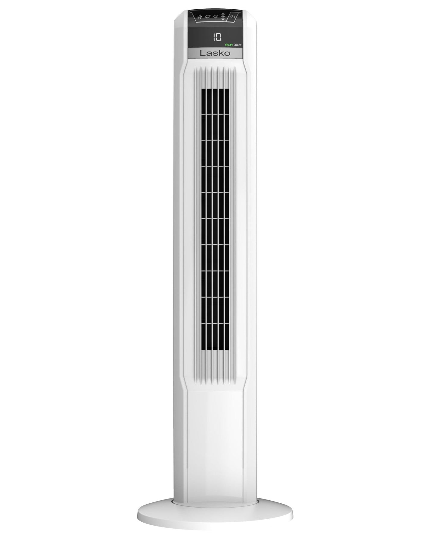 Lasko 42" 12-Speed EcoQuiet DC Motor Tower Fan with Remote Control, T42710, White