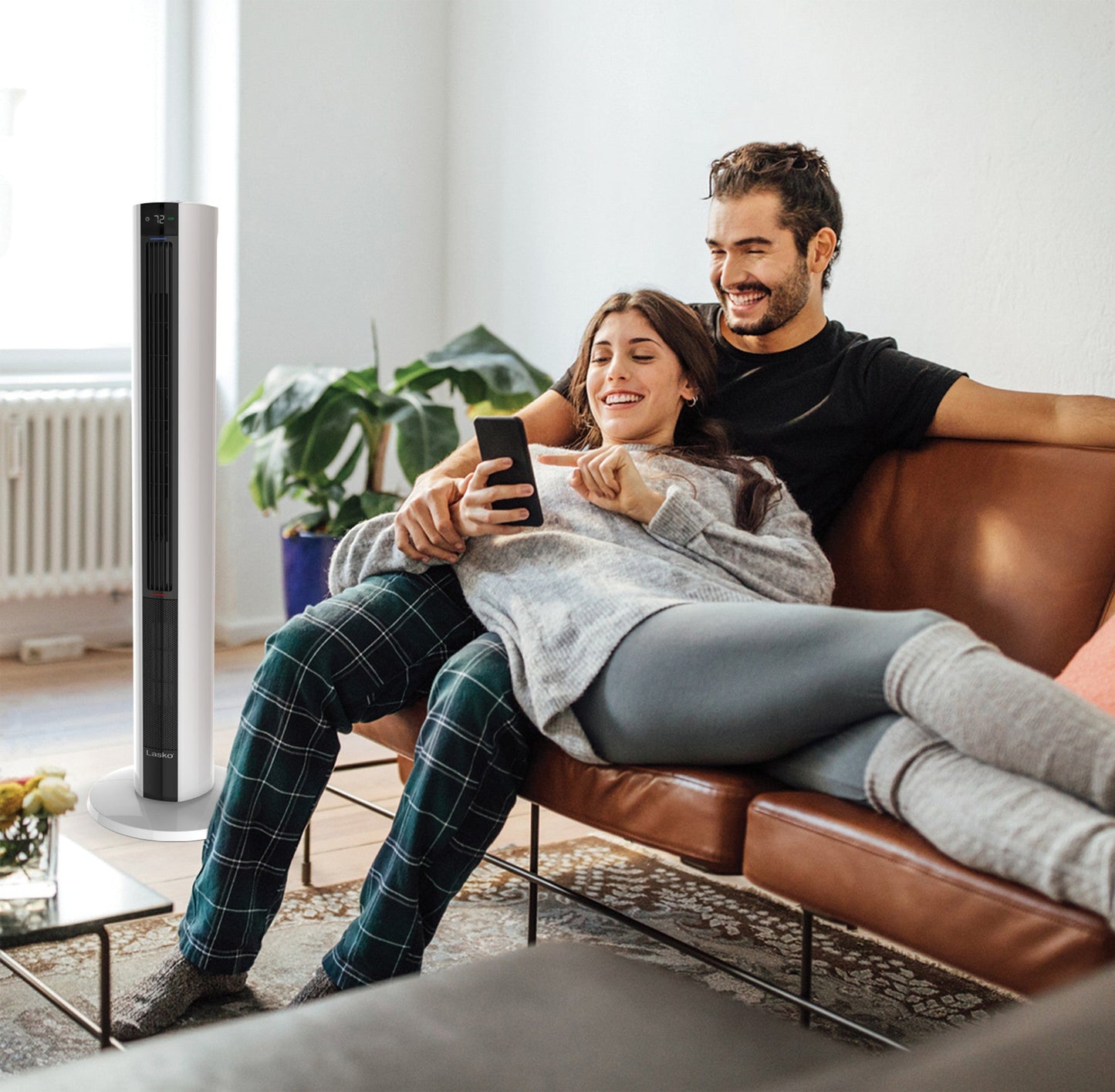 Lasko 1500W Electric All Season Tower Fan & Space Heater with Timer and  Remote, FH500, White