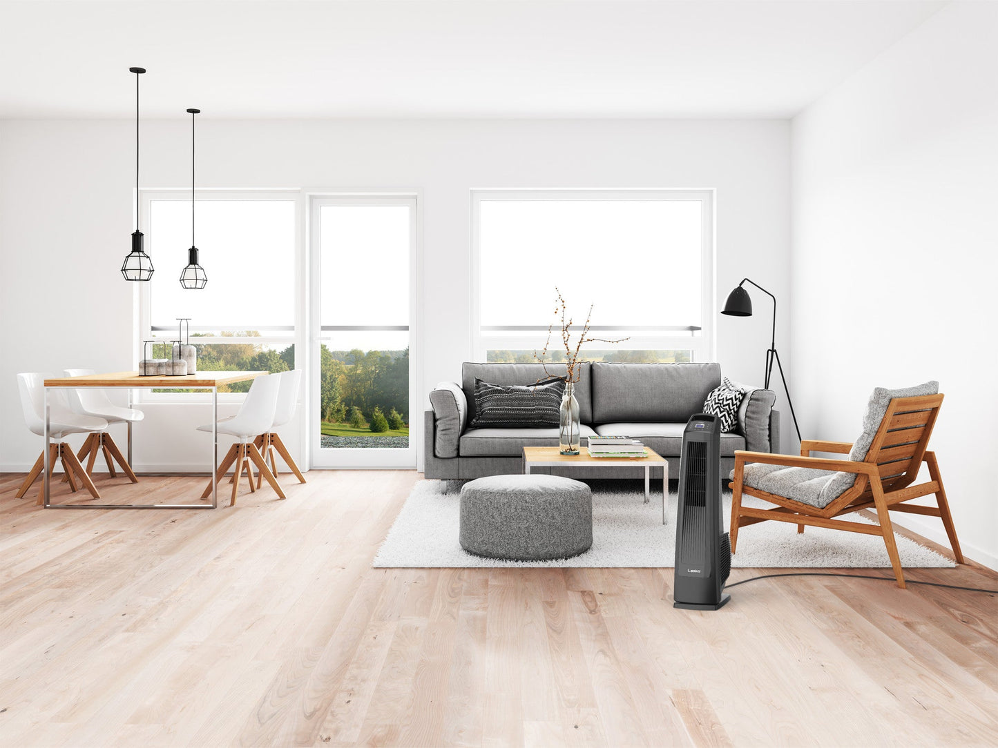 Lasko Oscillating High Velocity Fan with Remote Control, U35122, Black