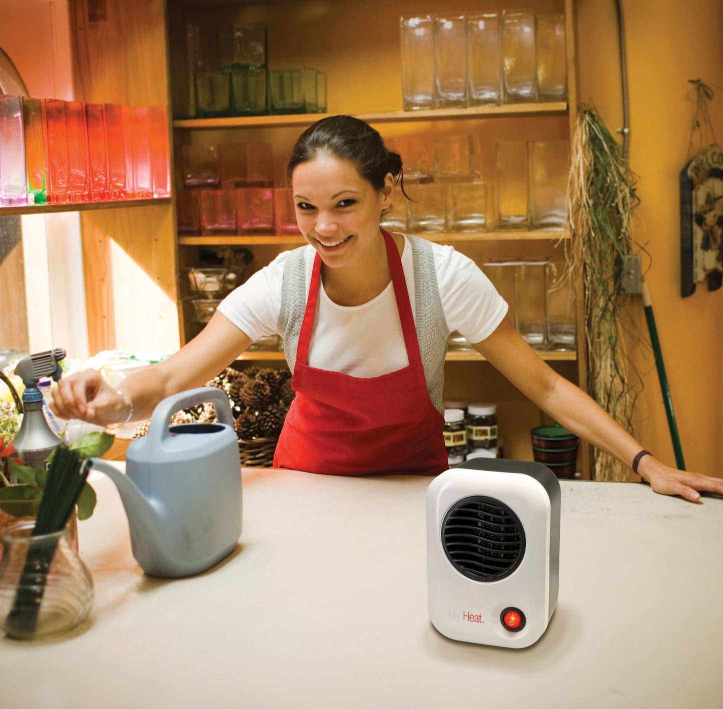 Lasko 200W MyHeat Personal Desk/Tabletop Space Heater with Simple Controls, 101, White