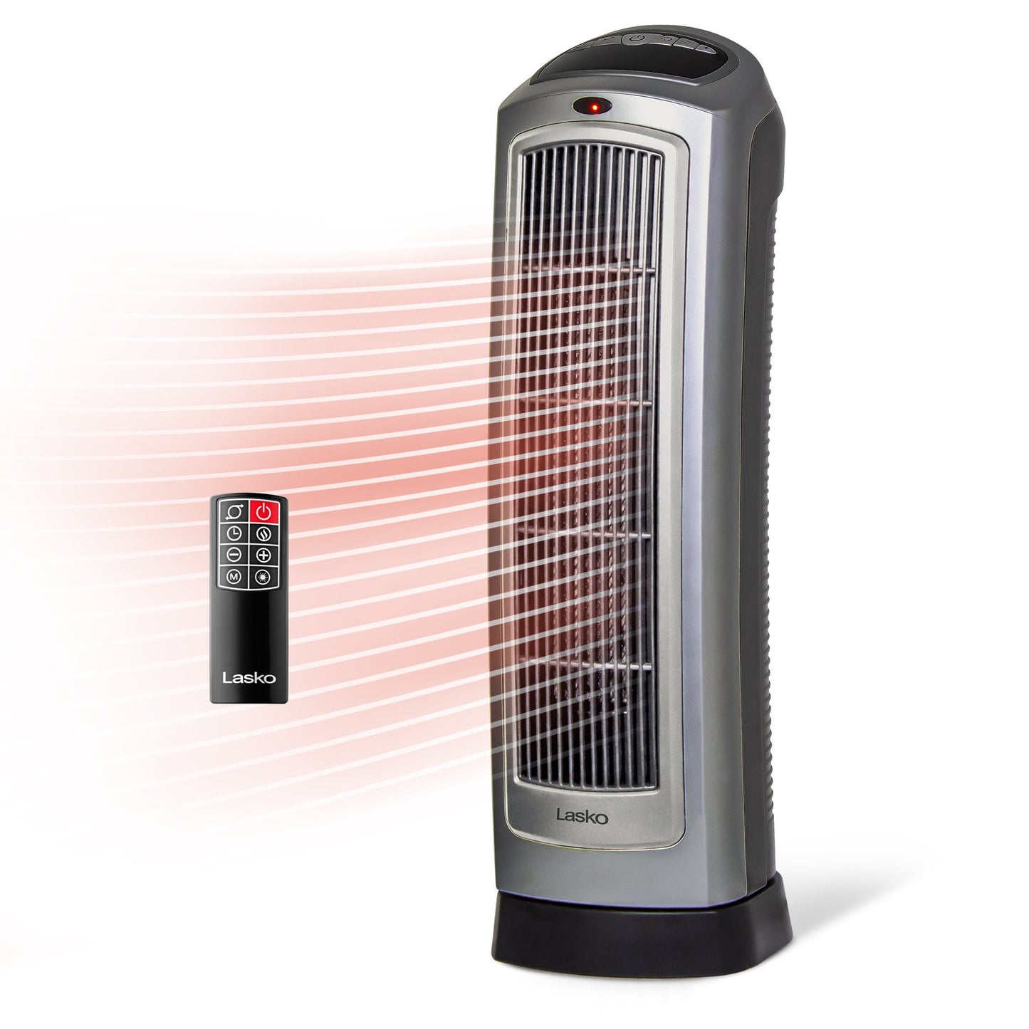 Lasko 1500W Digital Ceramic Space Heater with Remote, 755320, Silver