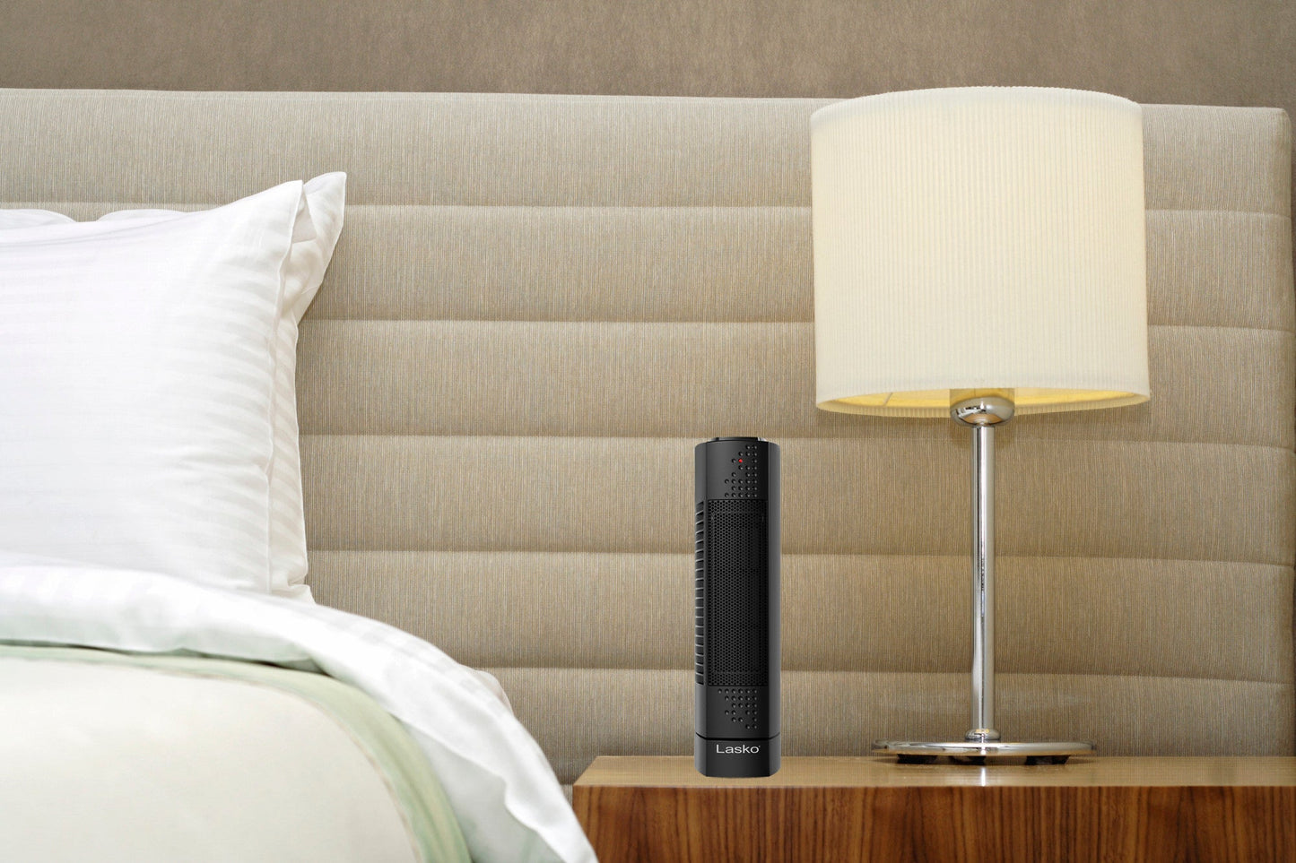 Lasko Oscillating Ultra Slim Electric Tower Space Heater with 2 Speeds, CT14101, Black