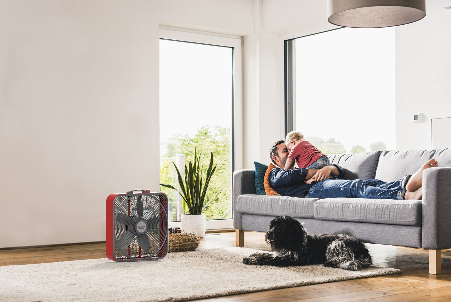 Lasko 20" 3-Speed Pro Power? Industrial Grade Box Fan, B20548, Red