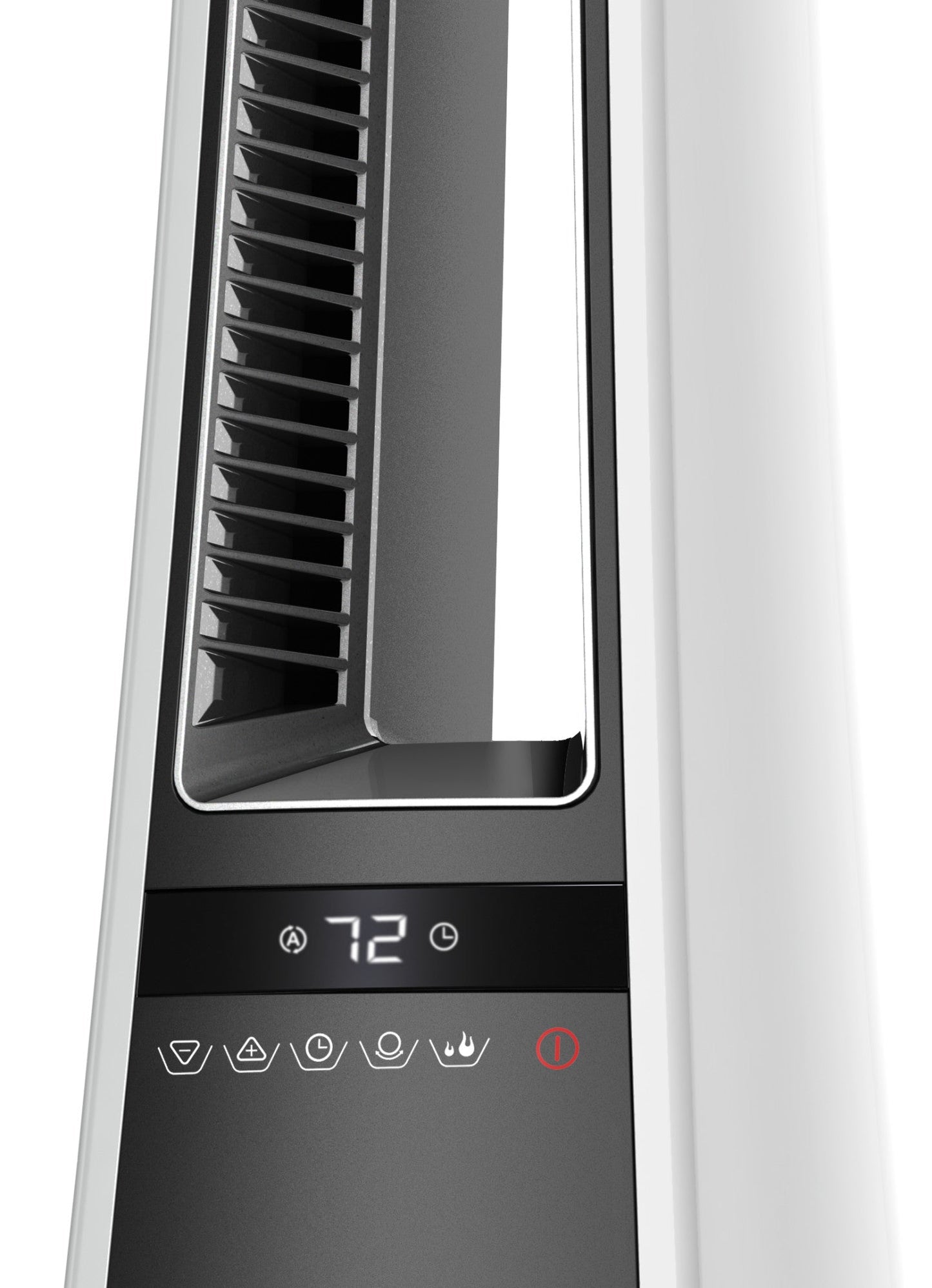 Lasko 1500W Oscillating Bladeless Tower Space Heater with Remote and Timer, AW300, White/Gray