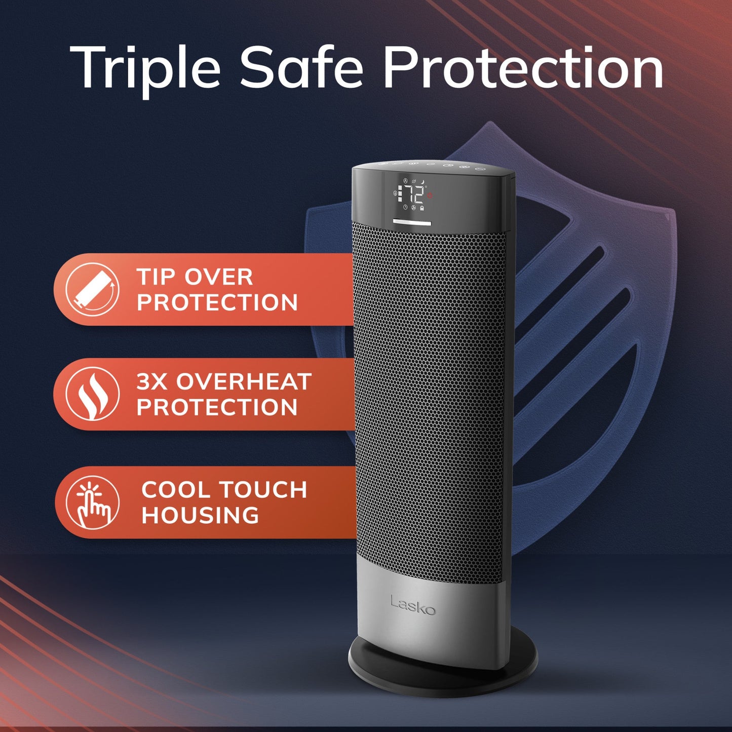 Lasko Ellipse CT18950 Ceramic Tower Space Heater with Remote Control, Black