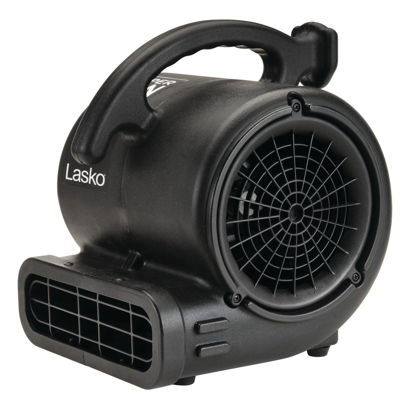 Lasko 3-Speed Super Fan Max Air Mover Floor Fan with Outlets, SF-20-BK, Black