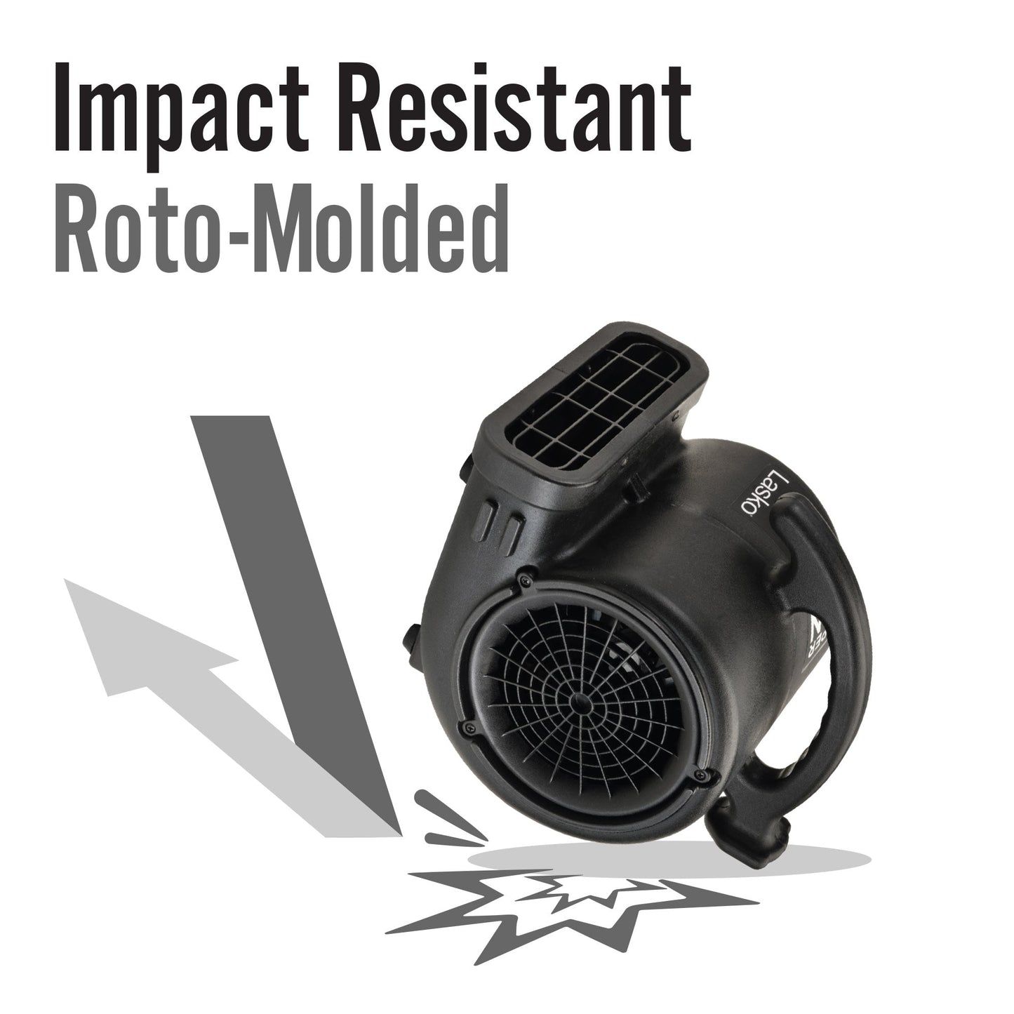 Lasko 3-Speed Super Fan Max Air Mover Floor Fan with Outlets, SF-20-BK, Black