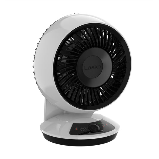 Lasko A12667 Whirlwind EcoQuiet 7" Orbital Motion 12-Speed Air Circulator Fan with Remote Control, White
