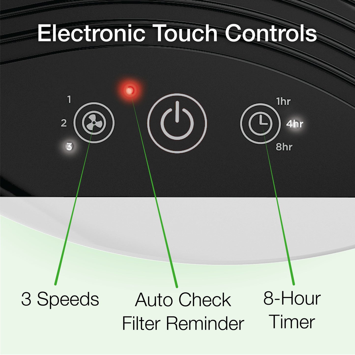 Lasko True HEPA Room Air Purifier with Timer, LP300, White