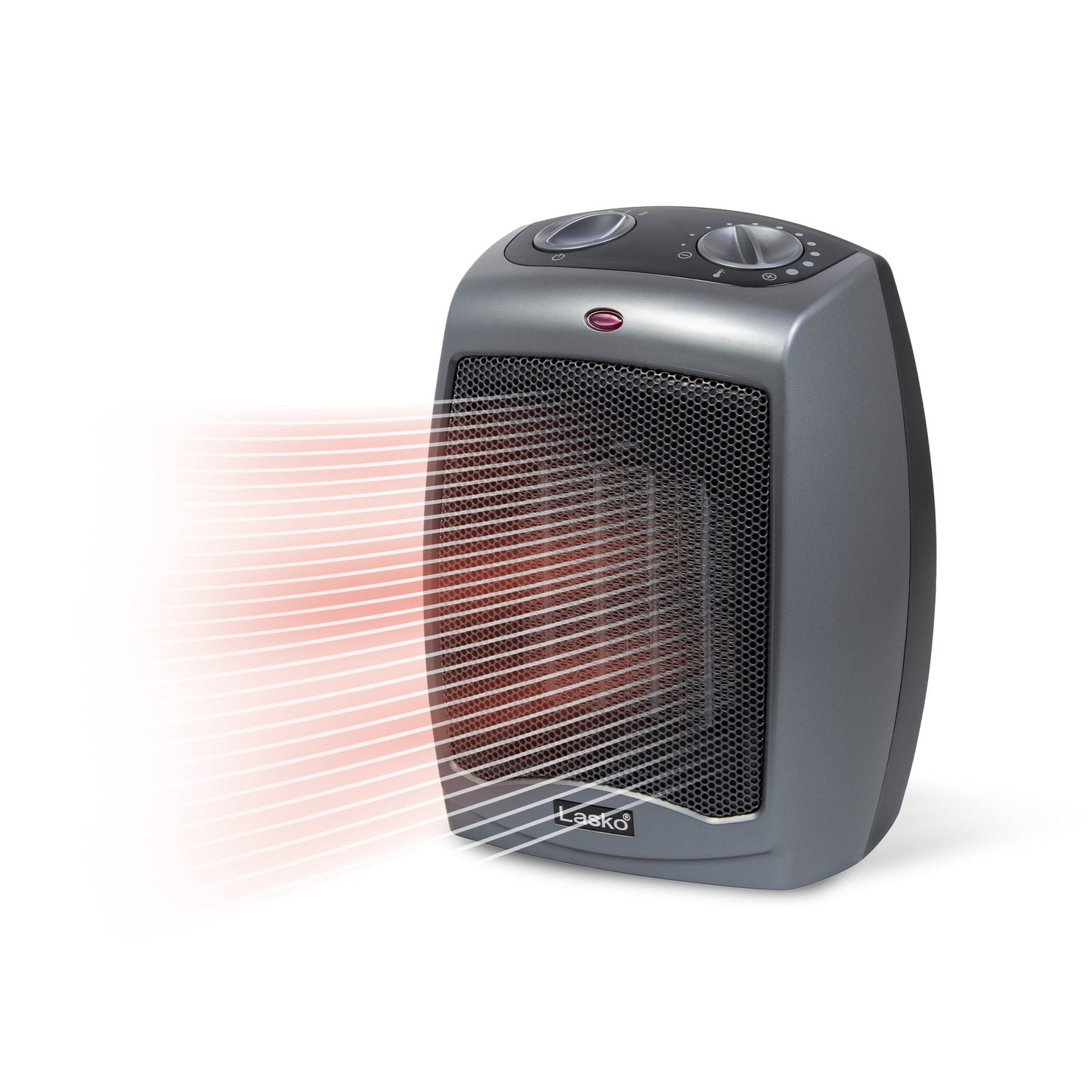 Lasko 1500W 2-Speed Ceramic Space Heater with Tip-Over Safety Switch, 754201, Gray