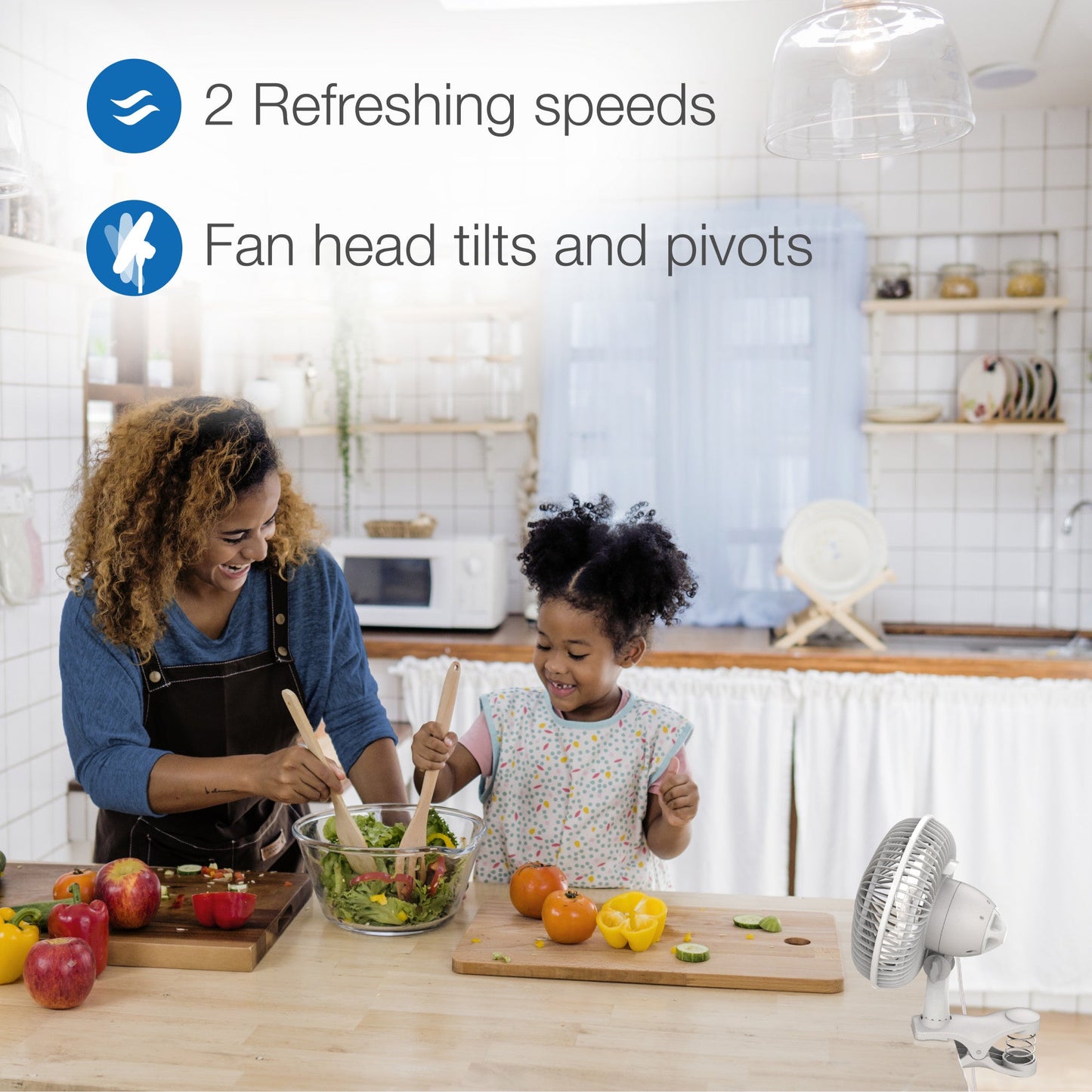 Lasko 6" Clip Fan with 2 Quiet Speeds, 2004W, White