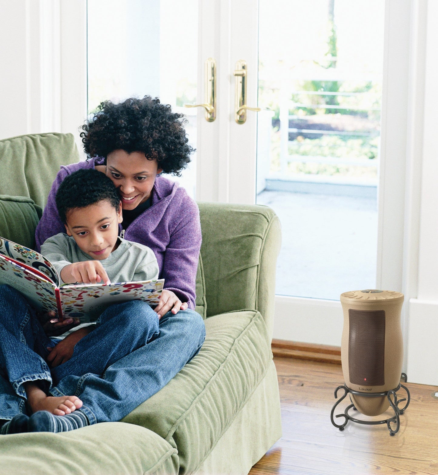 Lasko 1500W Electric Designer Series Ceramic Space Heater with Remote, 6435, Beige