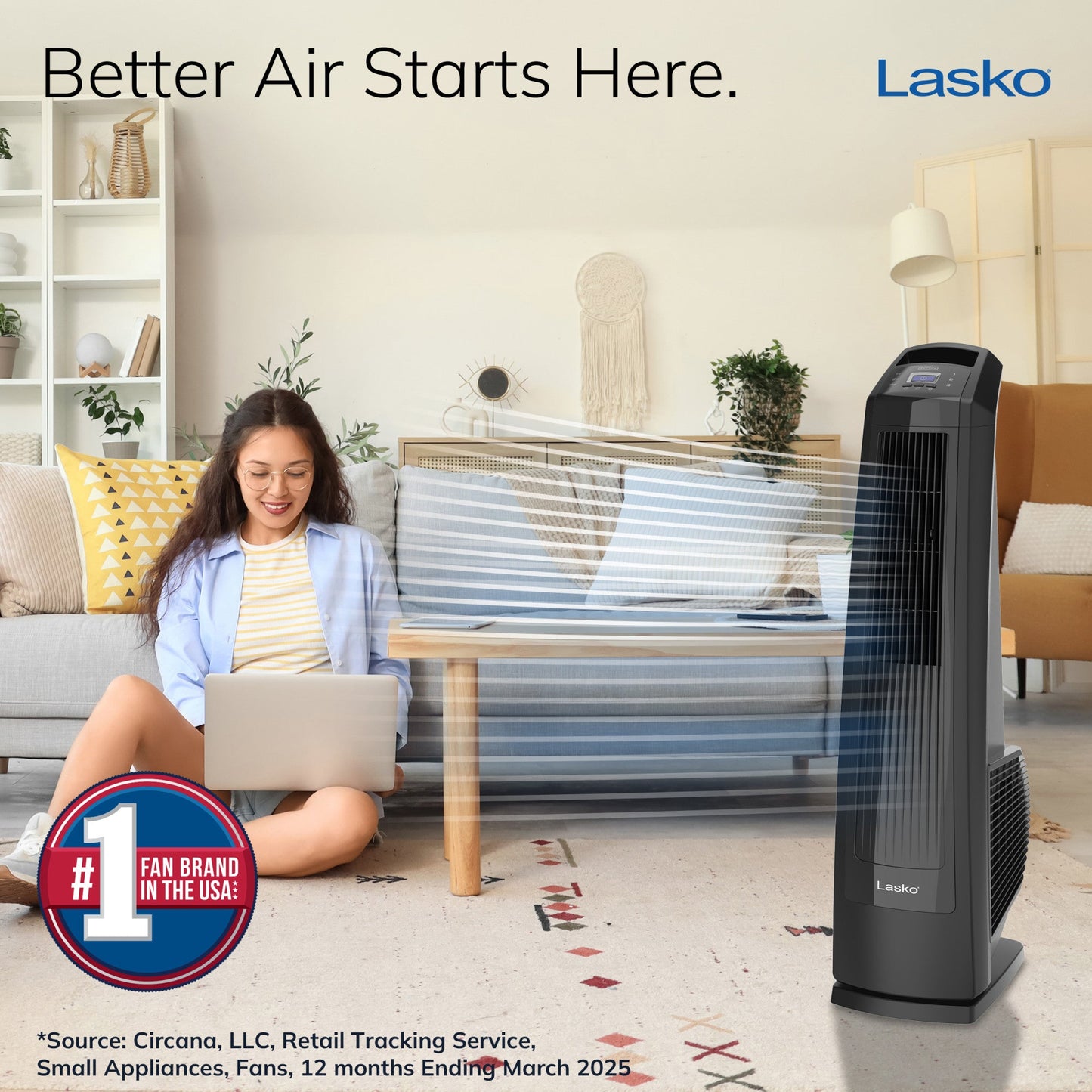 Lasko Oscillating High Velocity Fan with Remote Control, U35122, Black
